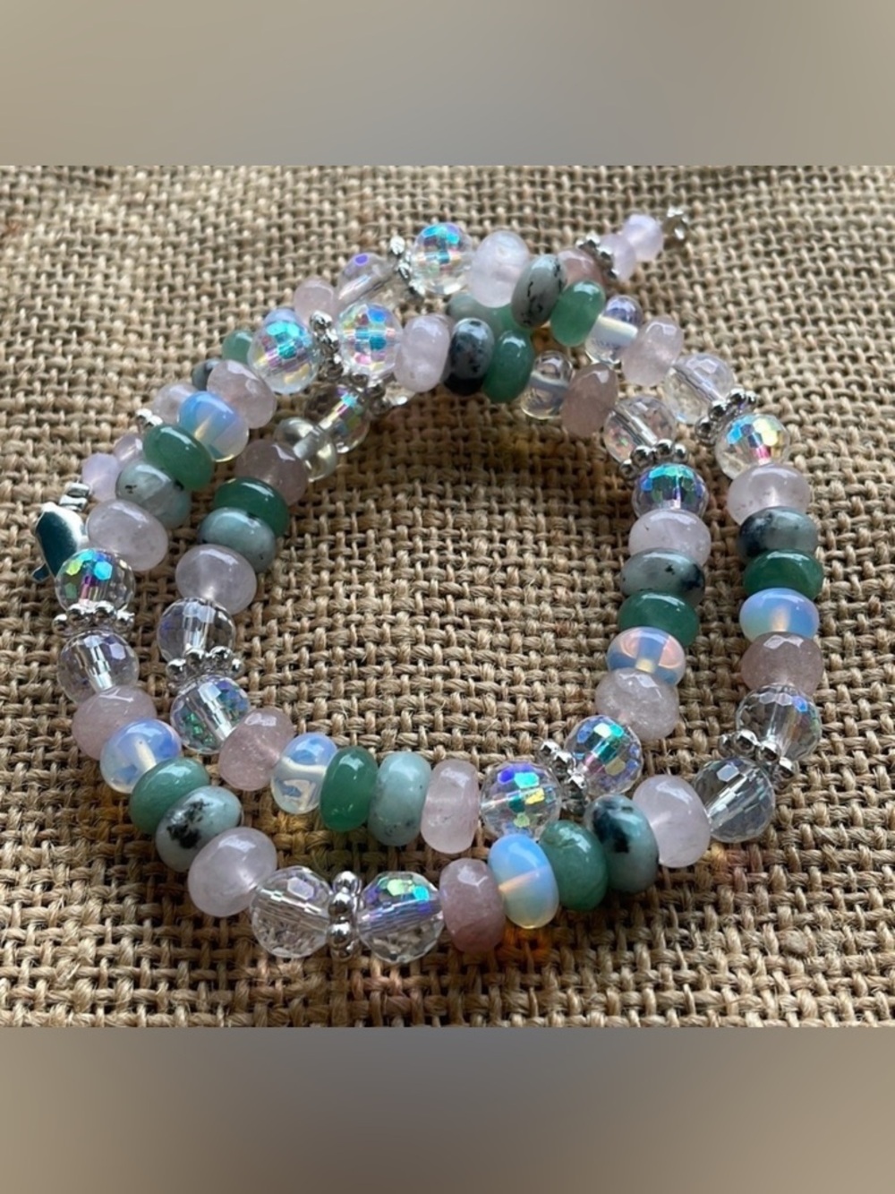 Mystical Dream Necklace Labradorite , Crystal Rose quarts Aventurine New